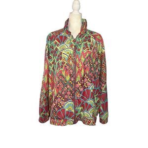 Vintage Langert Spring Falls zip front jacket in vibrant colors - XL